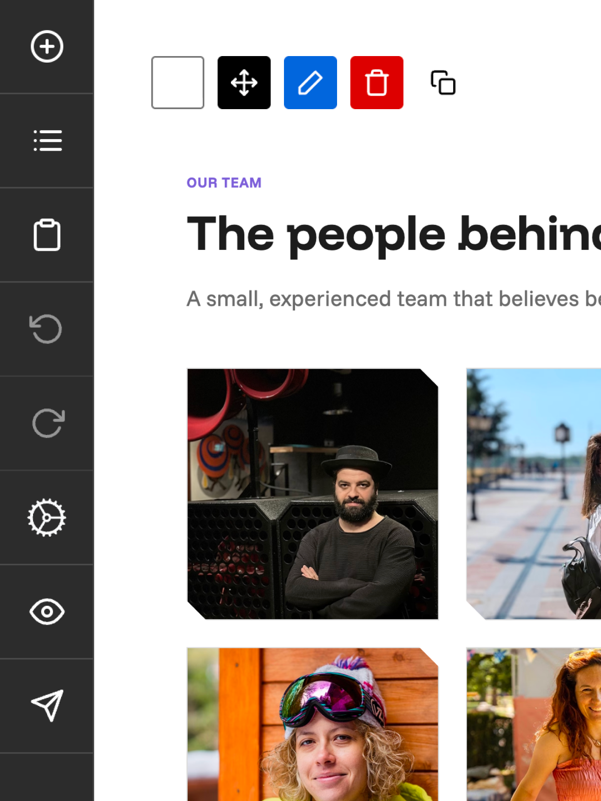 Page builder constrained by design system, keeping editors within brand guidelines